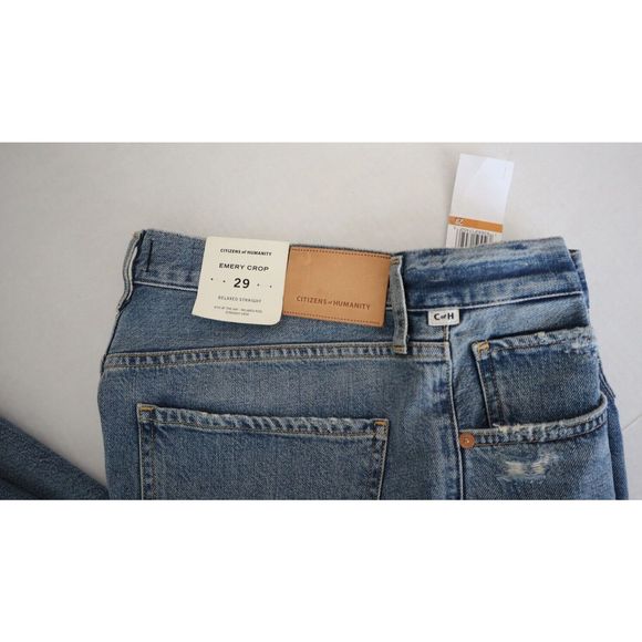 Citizens of Humanity Women's Sz 29 Old Blue Emery Cropped Relaxed Fit Jeans $218 - Picture 4 of 10